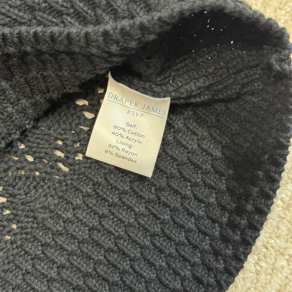 Draper James RSVP Black Crochet Short Sleeve Sweater Top XL KD3231SWR - Picture 4 of 7